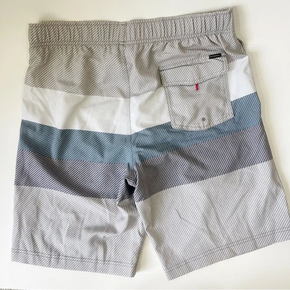 O’Neill Hyperfreak Swim Trunks Gray Blue Size Large